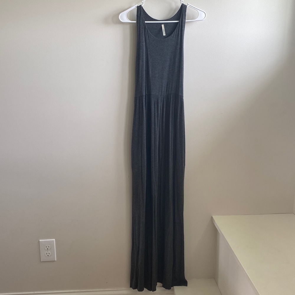 Gray Sleeveless Maxi Dress